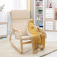 Farmhouse Beige/Natural Linen Upholstered Rocking Chair
