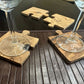Olive Wood Coaster Puzzle 4-Pcs Set.